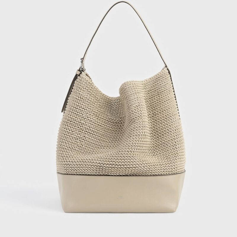 Belted woven leather tote fawn – Toteme - INT