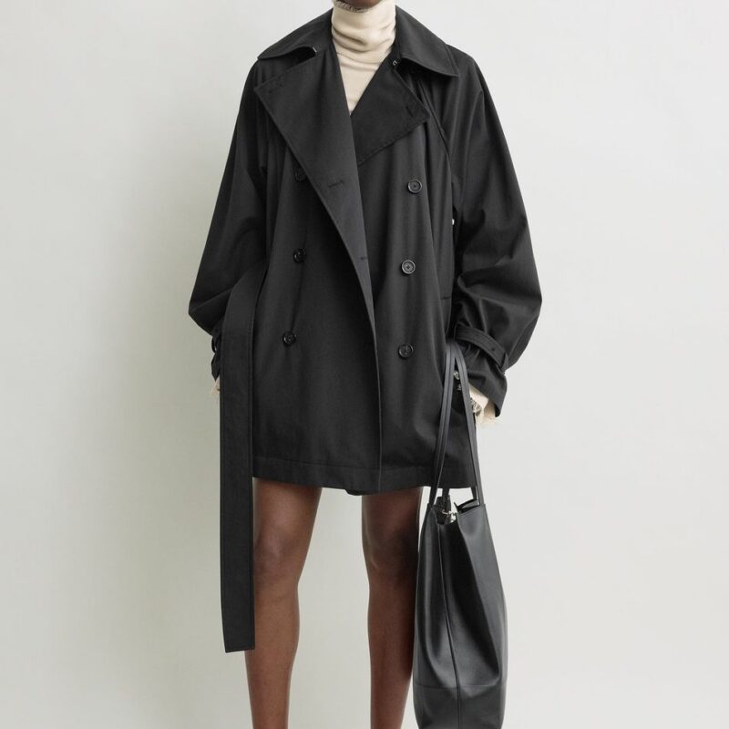 Washed cotton trench washed black – Toteme - INT