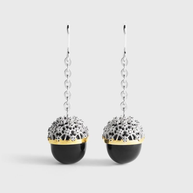 Diamond lace drops silver/black – Toteme - INT