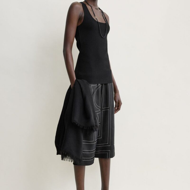Monogram silk pj culottes black – Toteme - INT
