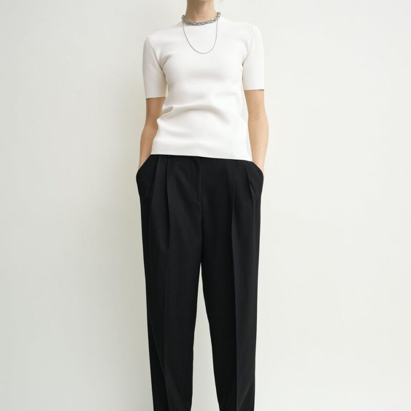 Double-pleat tailored trousers black – Toteme - INT