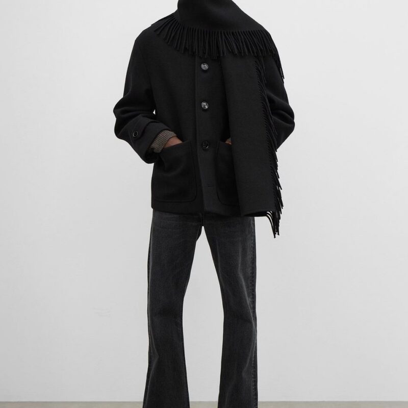 Fringed scarf jacket black – Toteme - INT