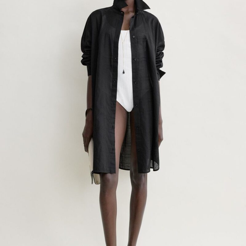 Long summer shirt black – Toteme - INT