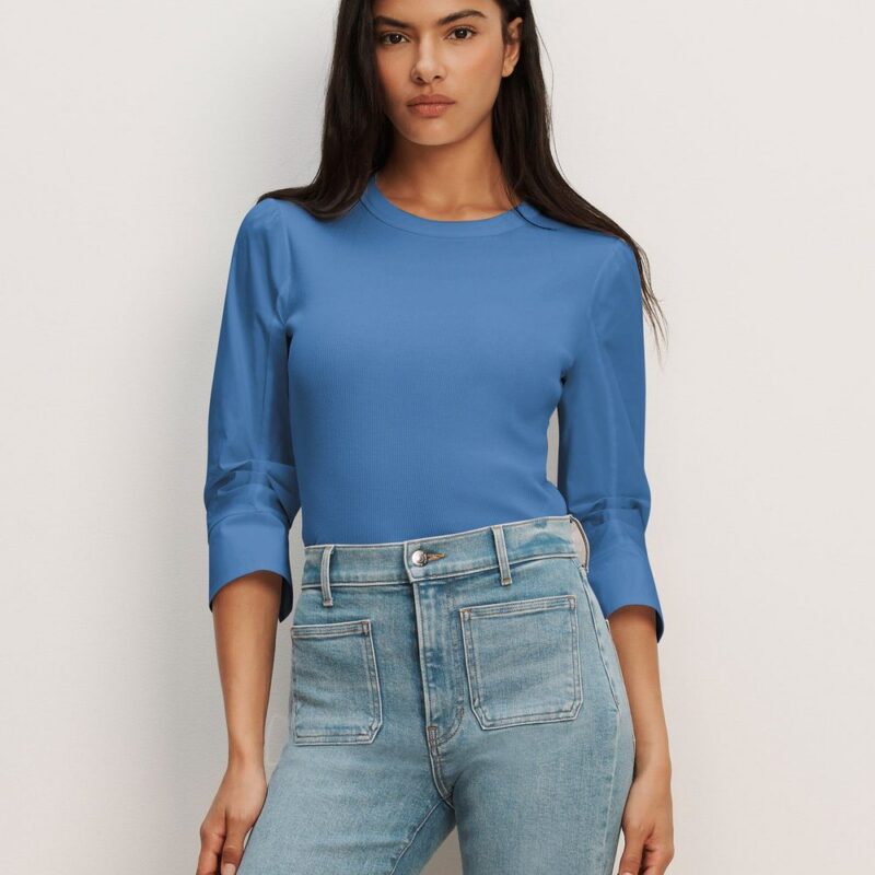 Junia Mixed-Media T-Shirt – Veronica Beard