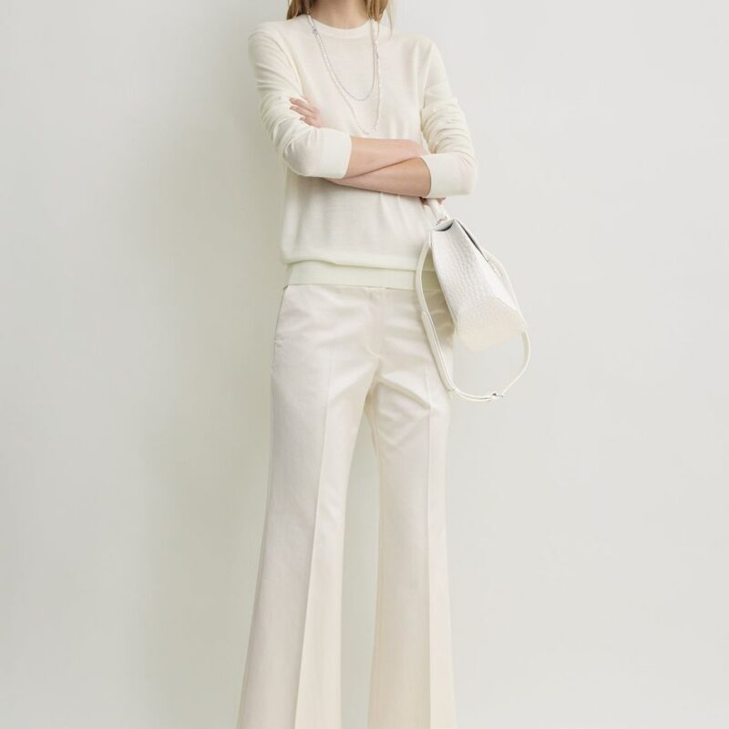 Kick flare raw-edge trousers stone – Toteme - INT