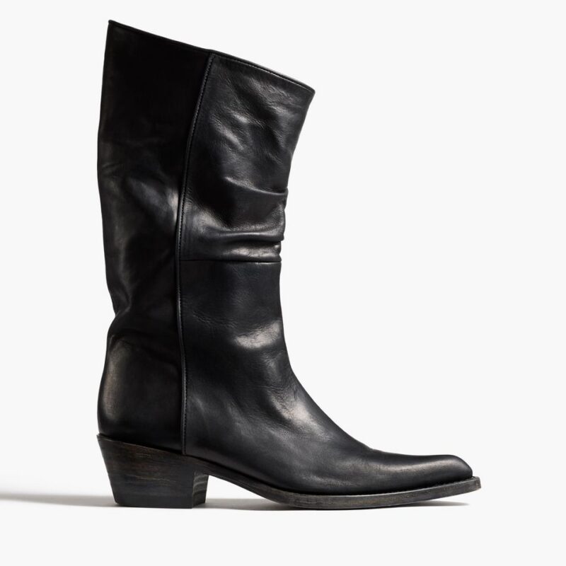 Clive Boot in Black Leather – Khaite