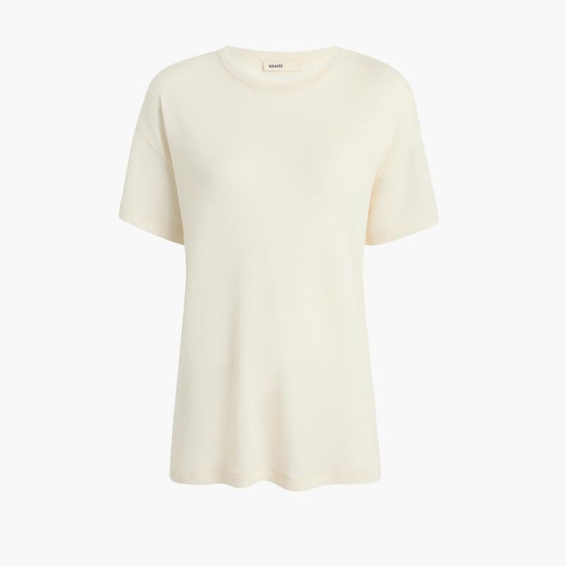 Maeve T-Shirt in Cream Silk Cashmere Jersey – Khaite