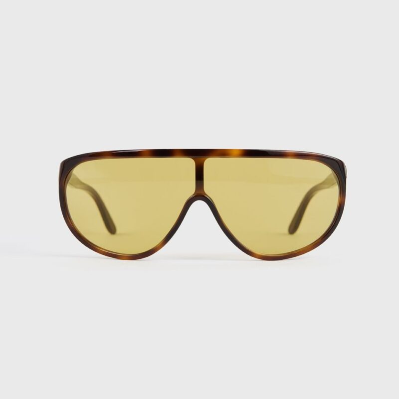 Shield aviator sunglasses dark havana – Toteme - INT