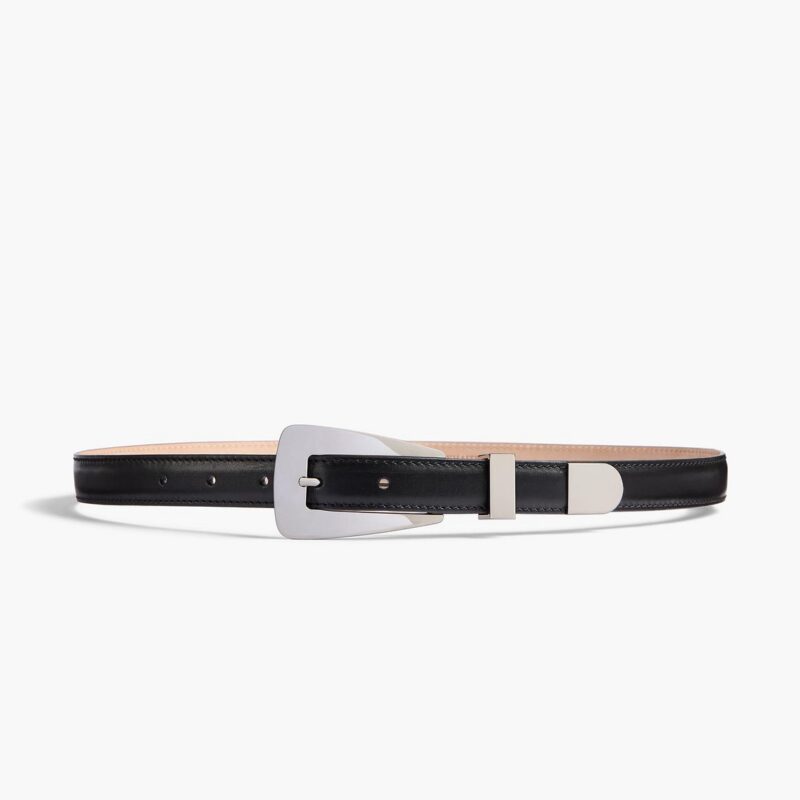 Small Lucca Belt in Black Leather with Silver – Khaite