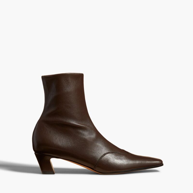 Nevada Stretch Low Boot in Dark Brown Nappa Leather – Khaite