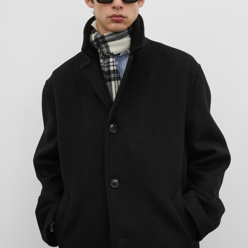 Relaxed coat black – Toteme - INT