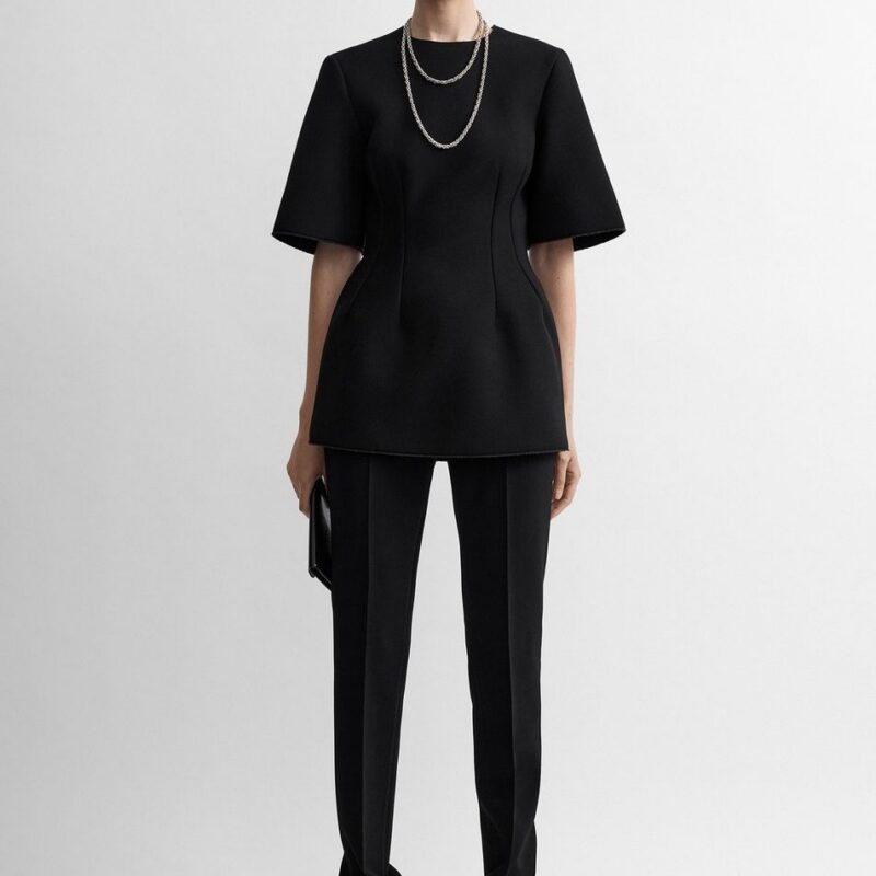 Sculptural scuba top black – Toteme - INT