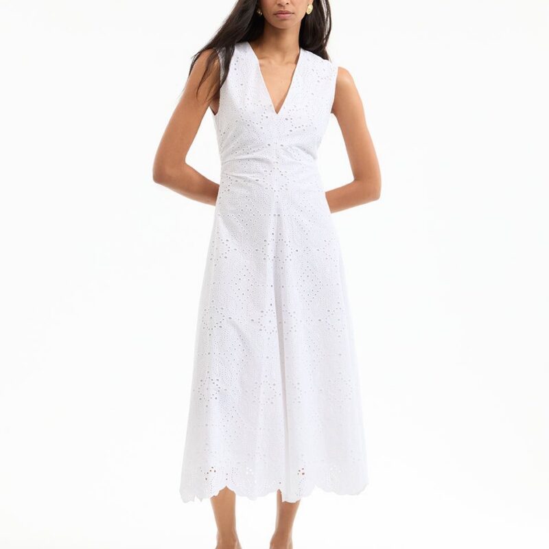 Aven Eyelet Midi Dress – Veronica Beard