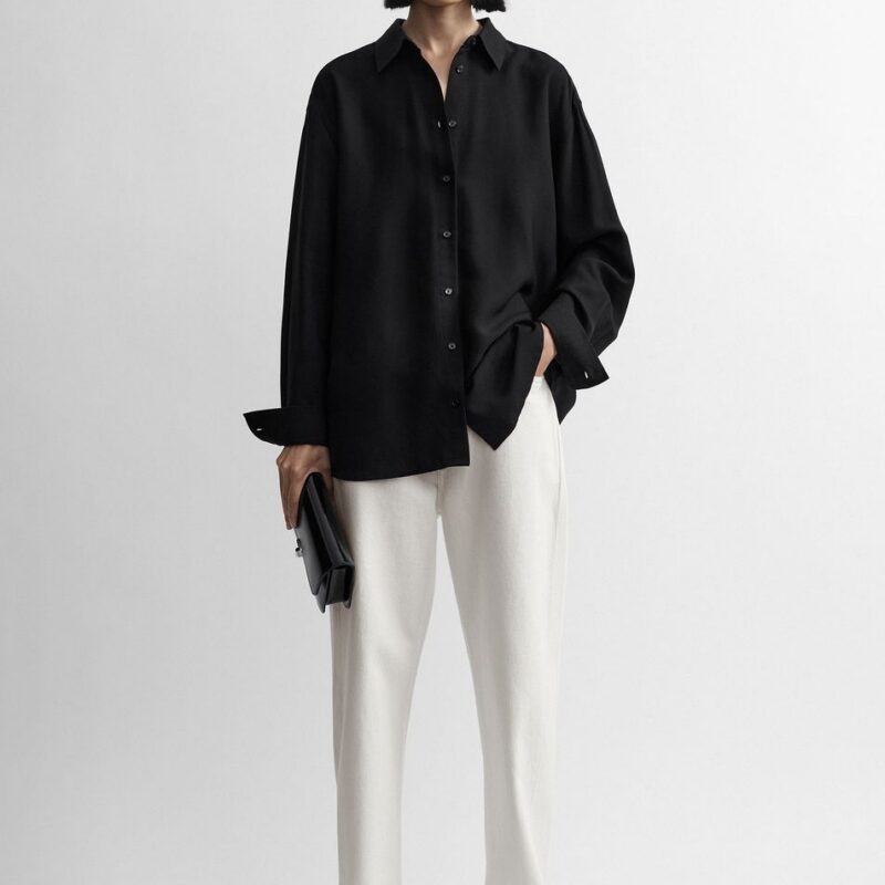 Classic fluid shirt black – Toteme - INT