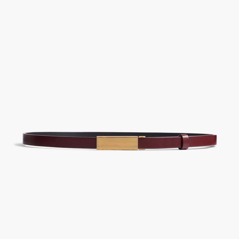 Empire Belt in Oxblood Leather with Gold – Khaite