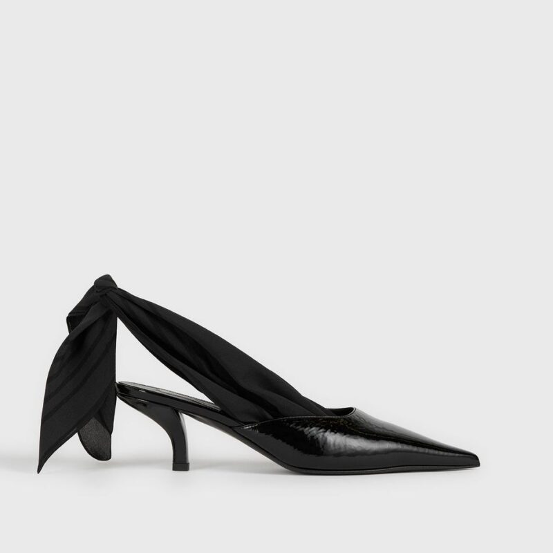 Scarf naplack slingbacks black – Toteme - INT