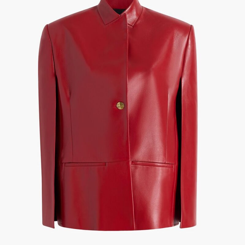 Dolso Jacket in Deep Red Leather – Khaite