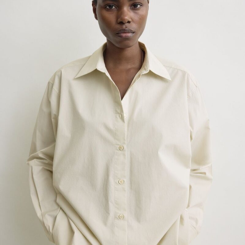 Classic tumbled shirt pebble – Toteme - INT