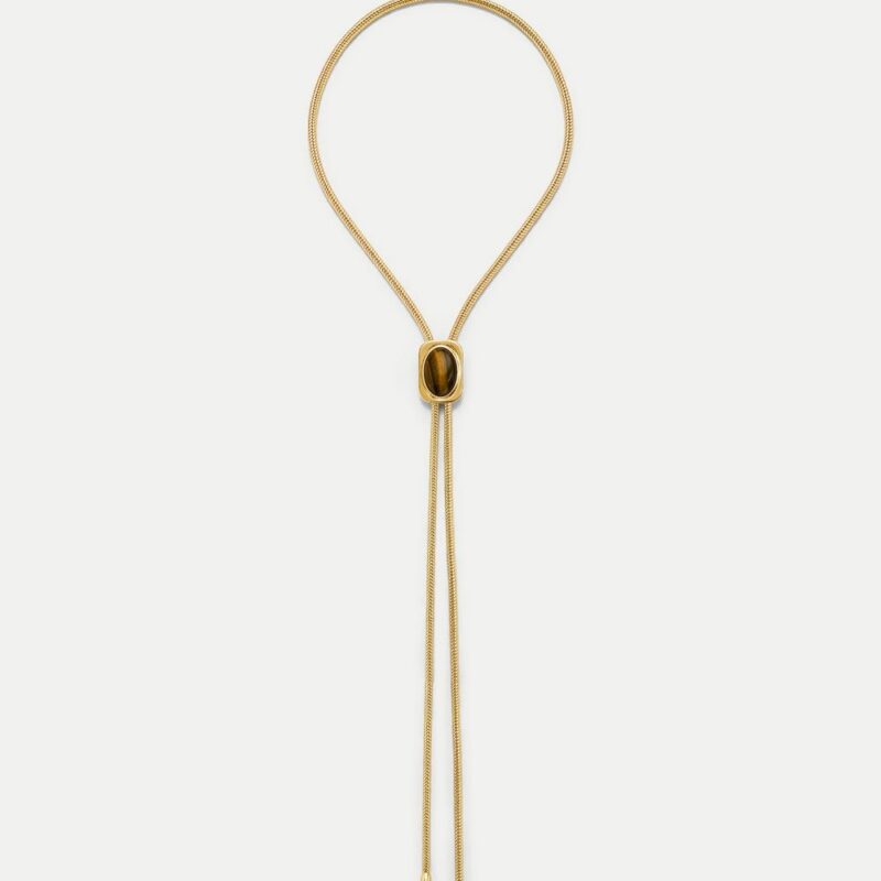 Tiger’s Eye Cabochon Bolo – Veronica Beard