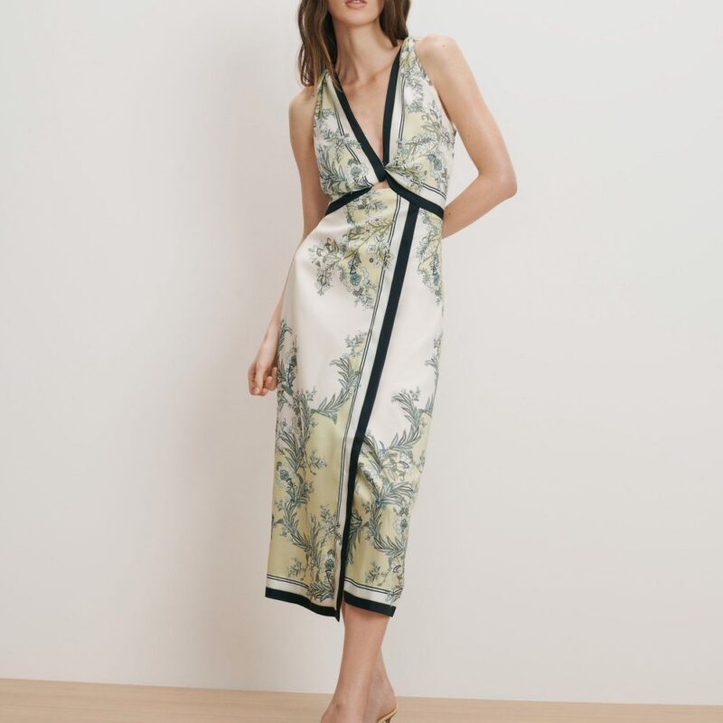 Kaliza Scarf-Print Midi Dress – Veronica Beard