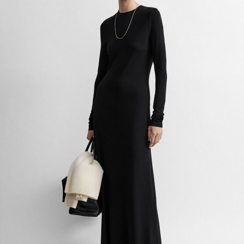Long-sleeve everyday dress black – Toteme - INT