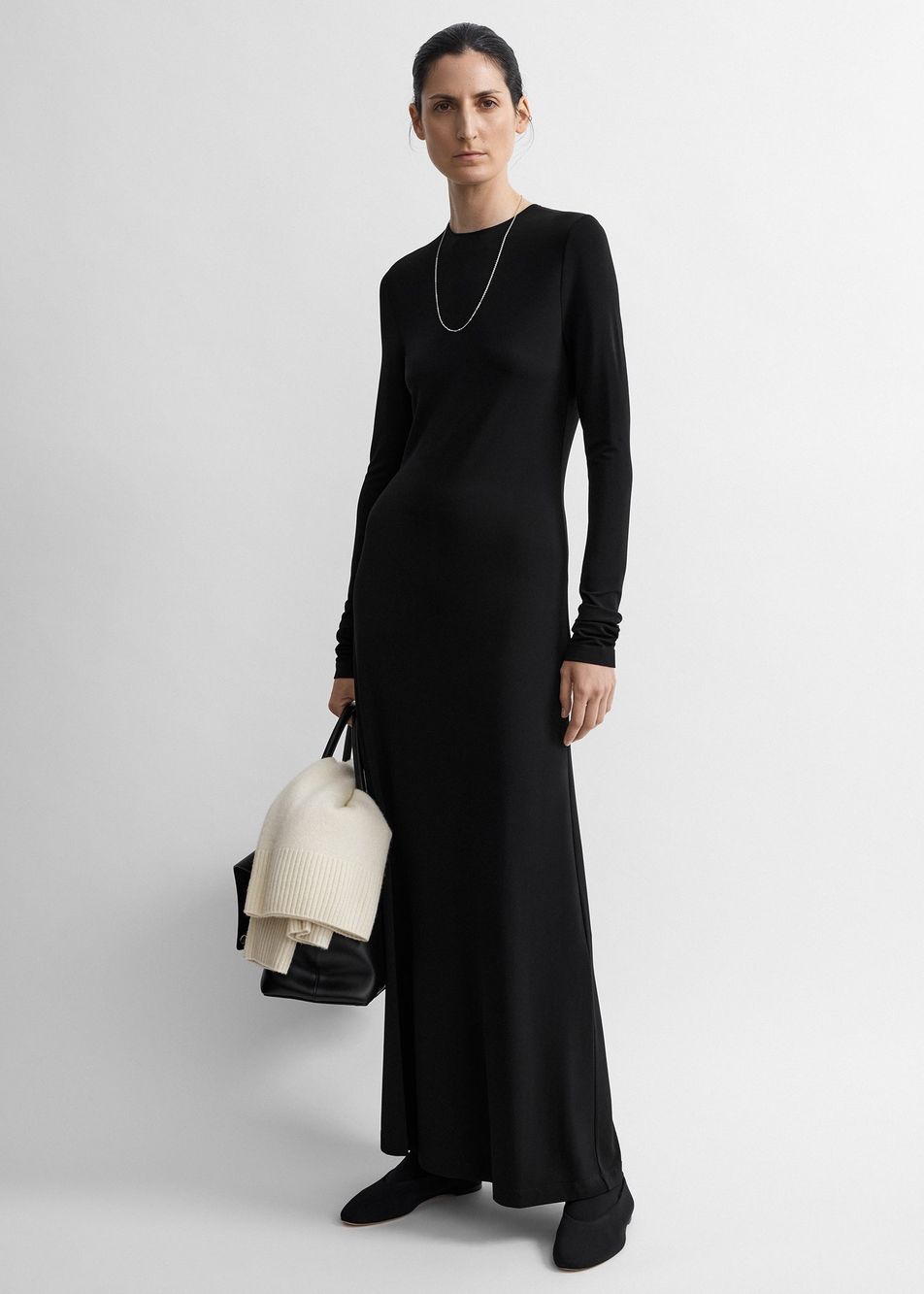 Long-sleeve everyday dress black – Toteme - INT