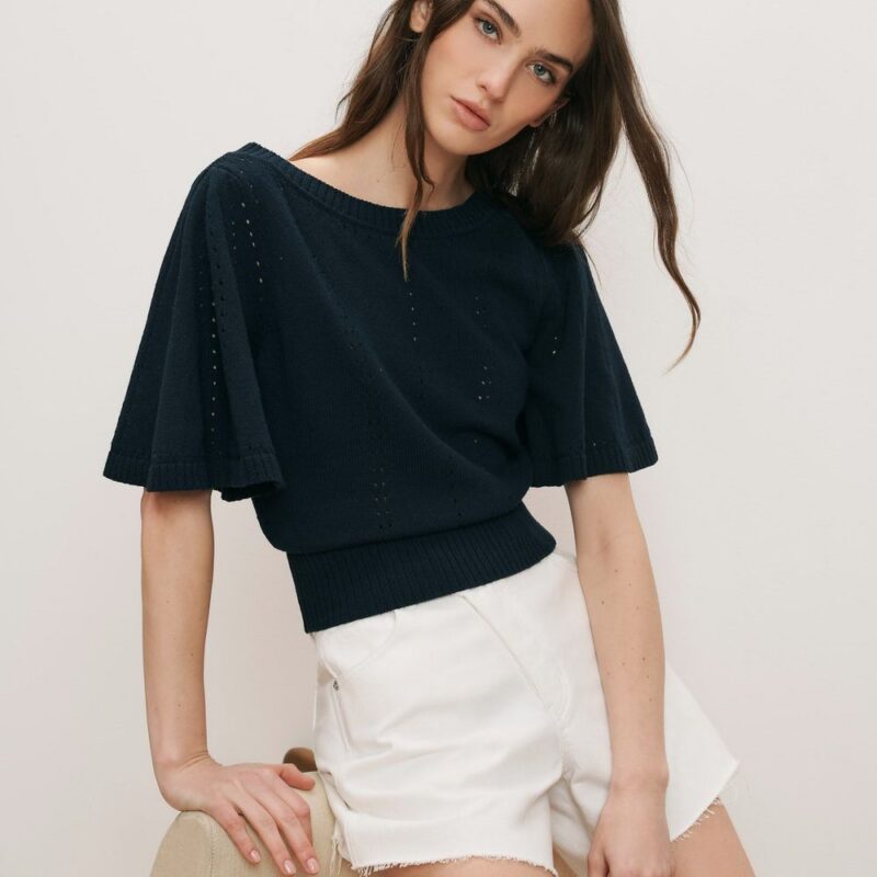 Rhennan Pointelle Knit Top – Veronica Beard
