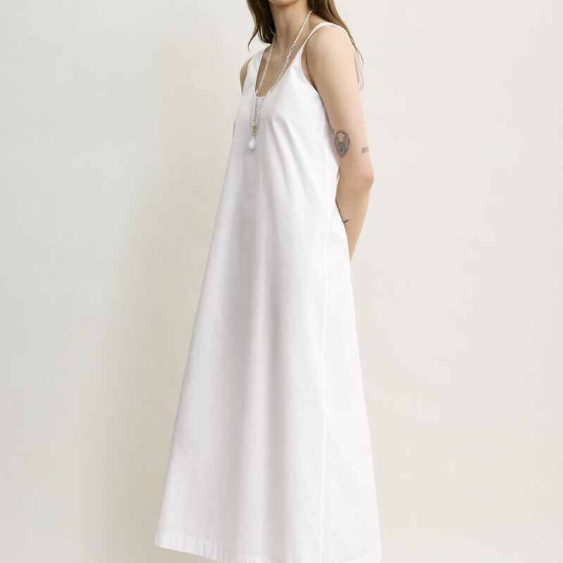 Scoop poplin dress white – Toteme - INT