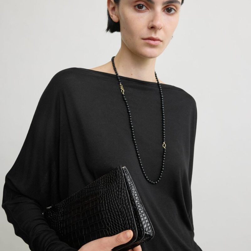 Boatneck jersey top black – Toteme - INT