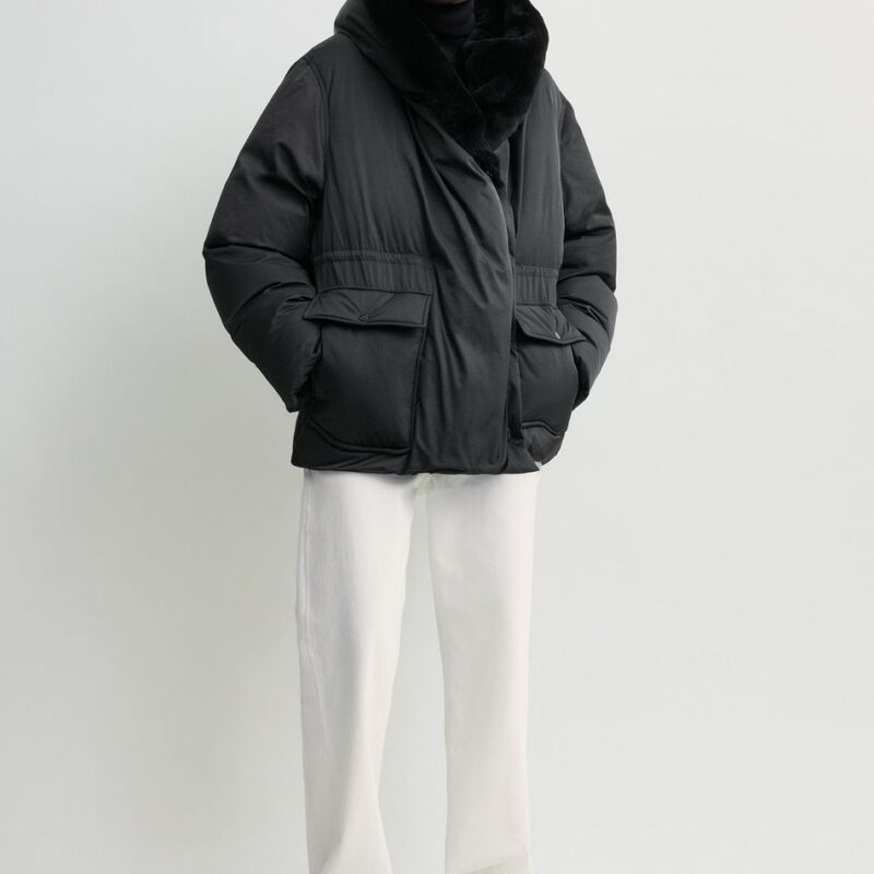 Cinched puffer jacket black – Toteme - INT