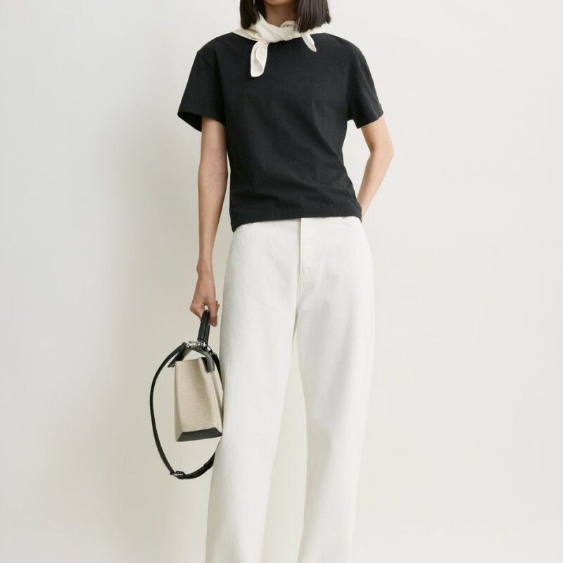 Scarf tee black/ecru – Toteme - INT