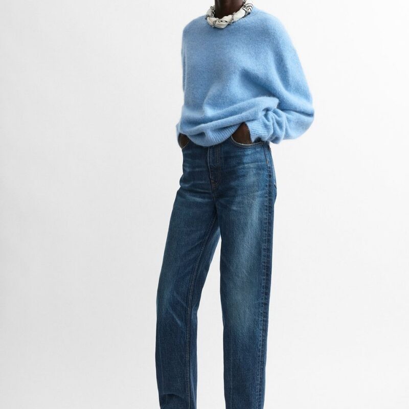 Classic alpaca crew knit pale blue – Toteme - INT