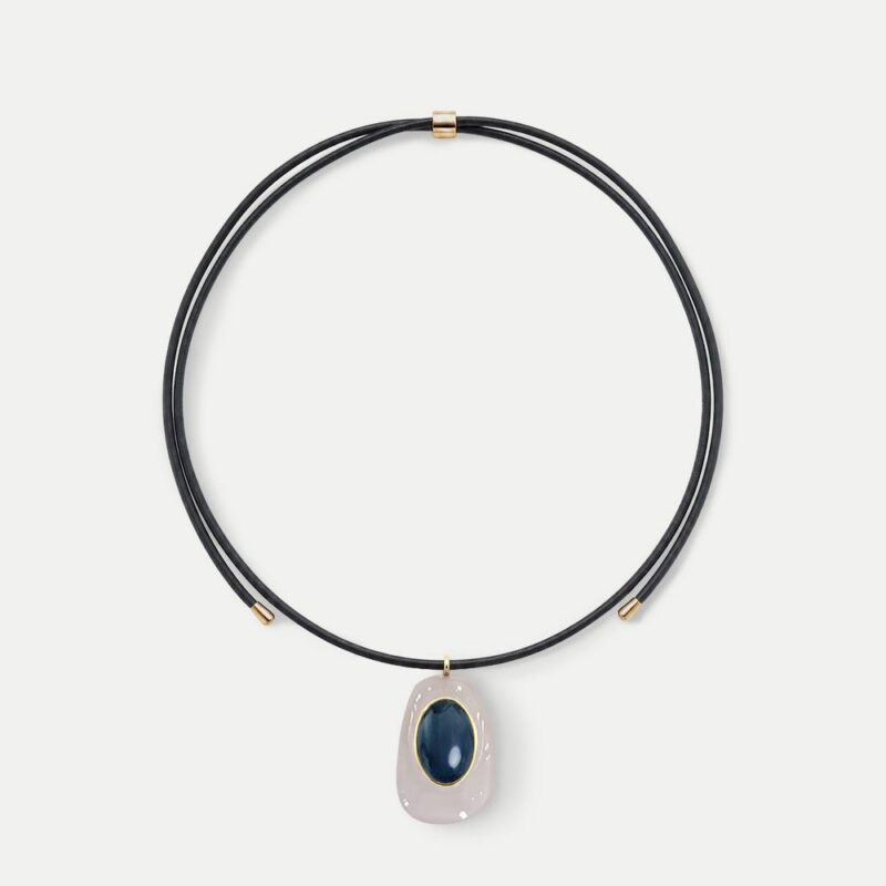 Black Leather Pendant Necklace – Veronica Beard