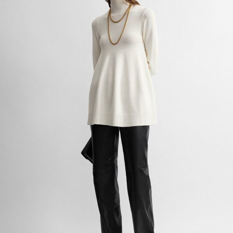 Wool turtleneck top milk – Toteme - INT