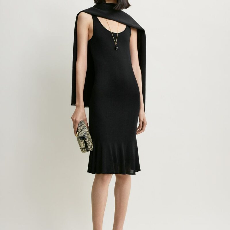 Fluted hem dress black petite – Toteme - INT