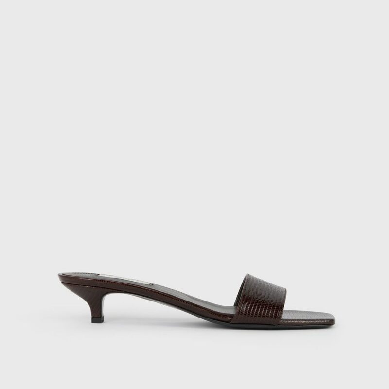 Slim lizard-embossed bandeau mules brown – Toteme - INT