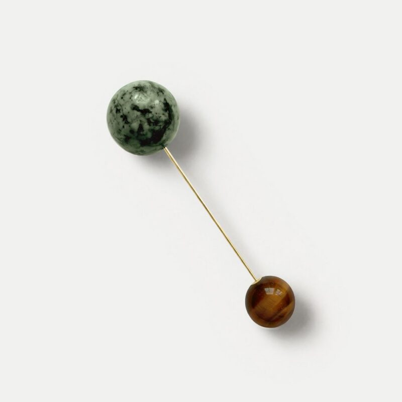 Turquoise and Tiger’s Eye Pin Brooch – Veronica Beard