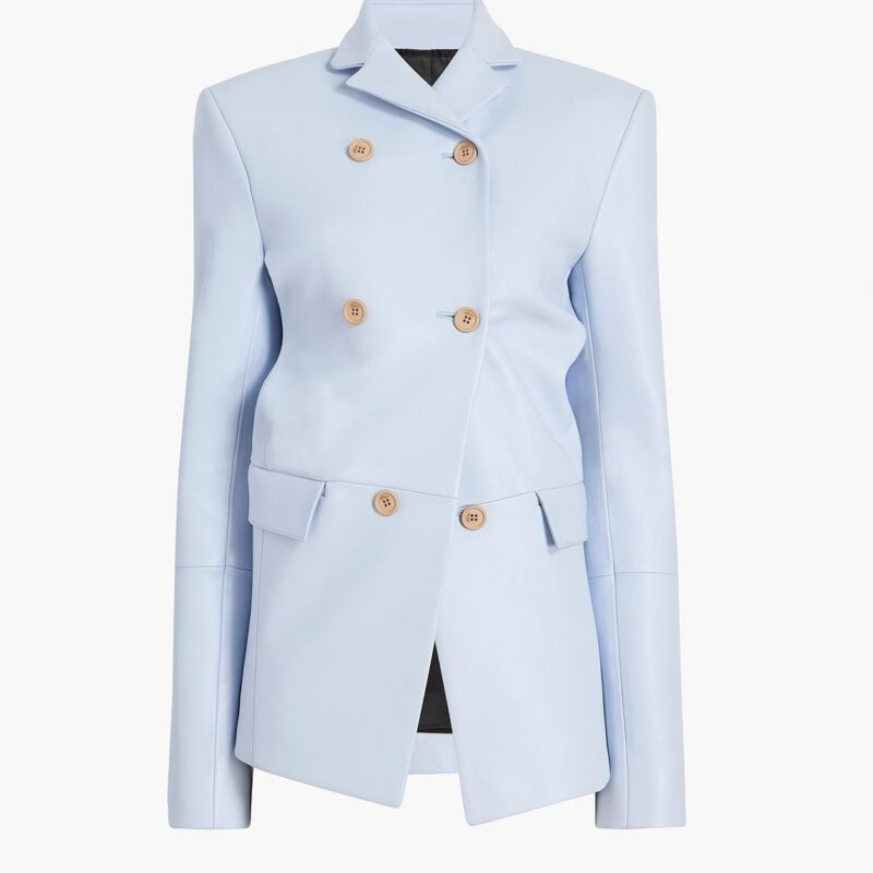 Rolo Jacket in Sky Blue Leather – KHAITE