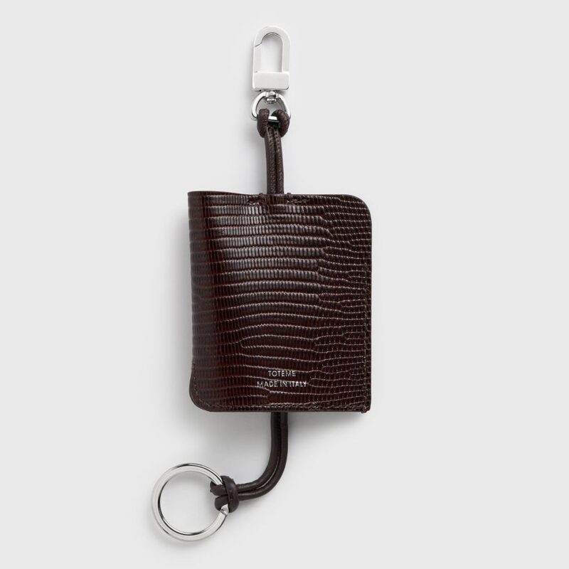Lizard-embossed keyring brown – Toteme - INT