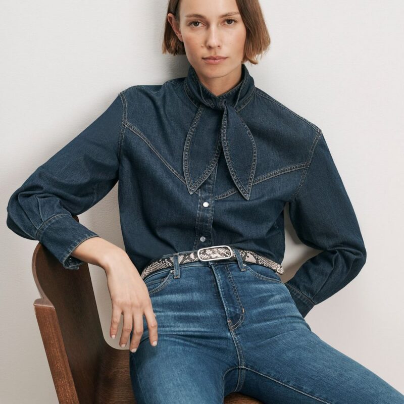 Genetta Chambray Button-Down Shirt – Veronica Beard