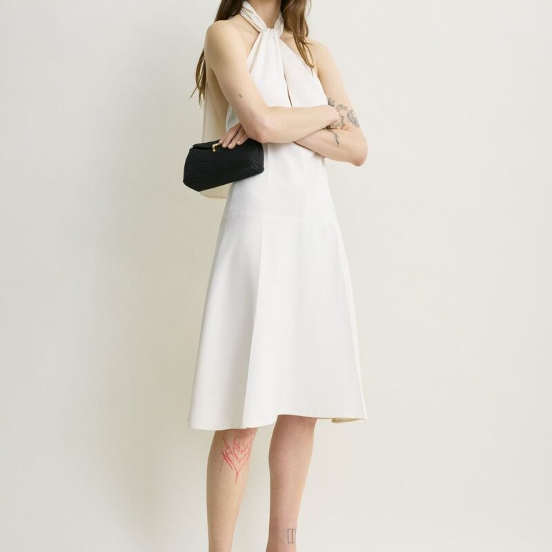 Twist halter dress ecru – Toteme - INT