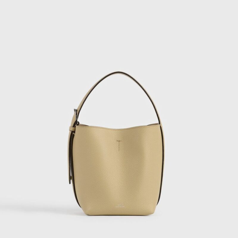 Small Belted grained-leather tote cashew – Toteme - INT