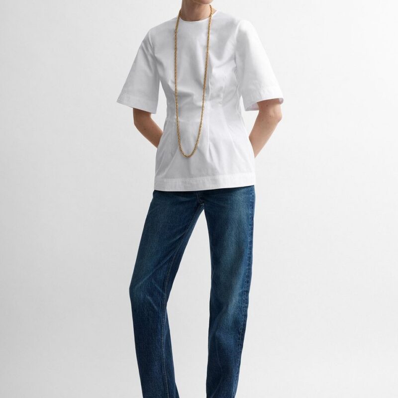 Sculptural cotton top white – Toteme - INT
