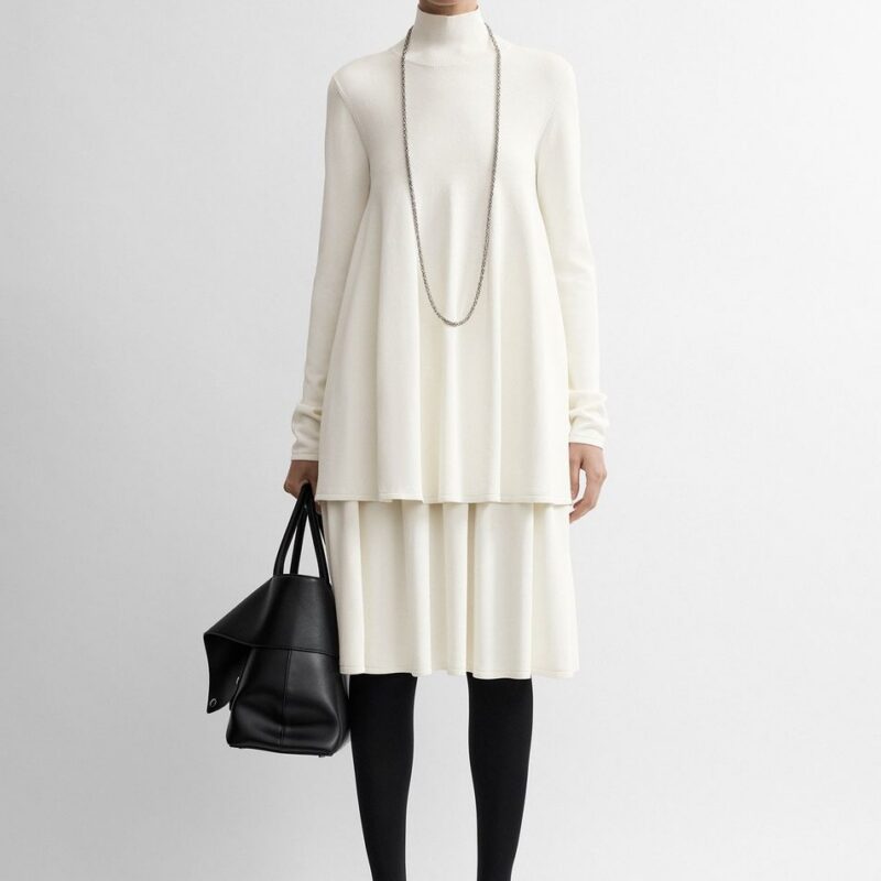 Crepe turtleneck top off-white – Toteme - INT