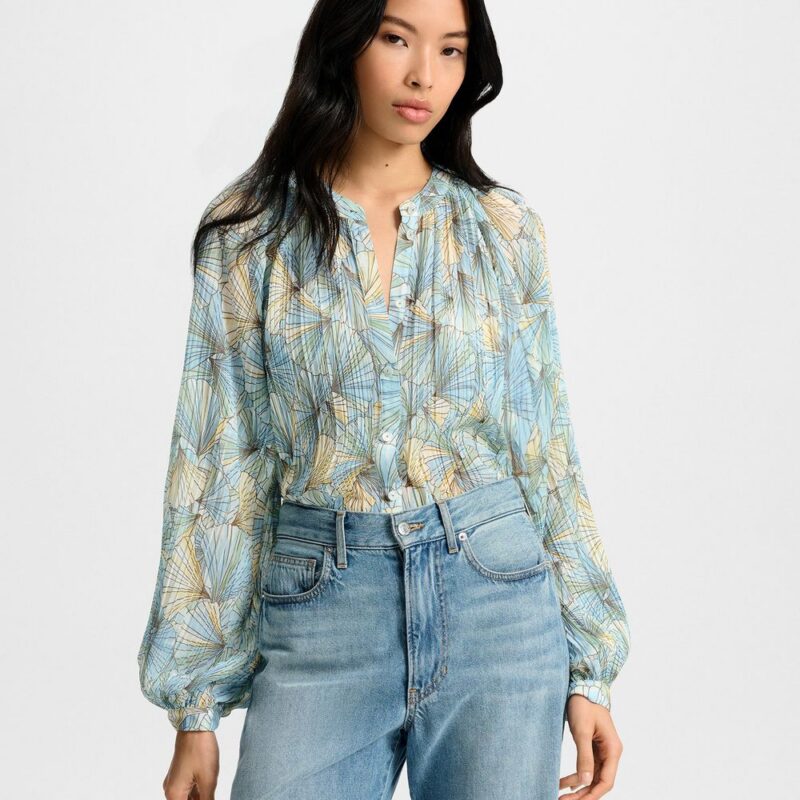 Fennel Pleated Button-Down – Veronica Beard