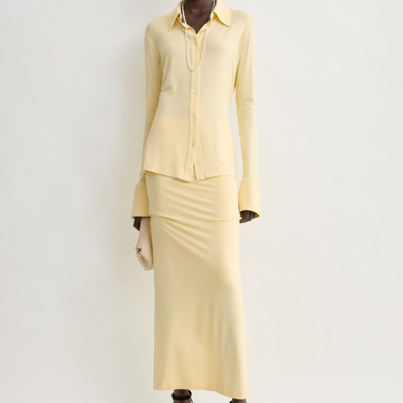 Fitted jersey shirt buttercup – Toteme - INT