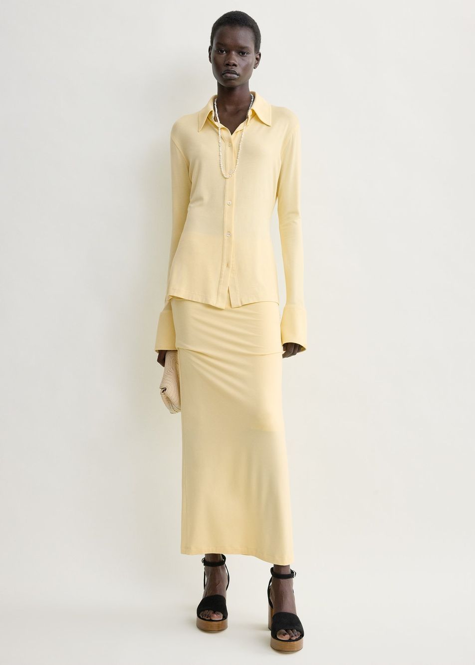 Fitted jersey shirt buttercup – Toteme - INT