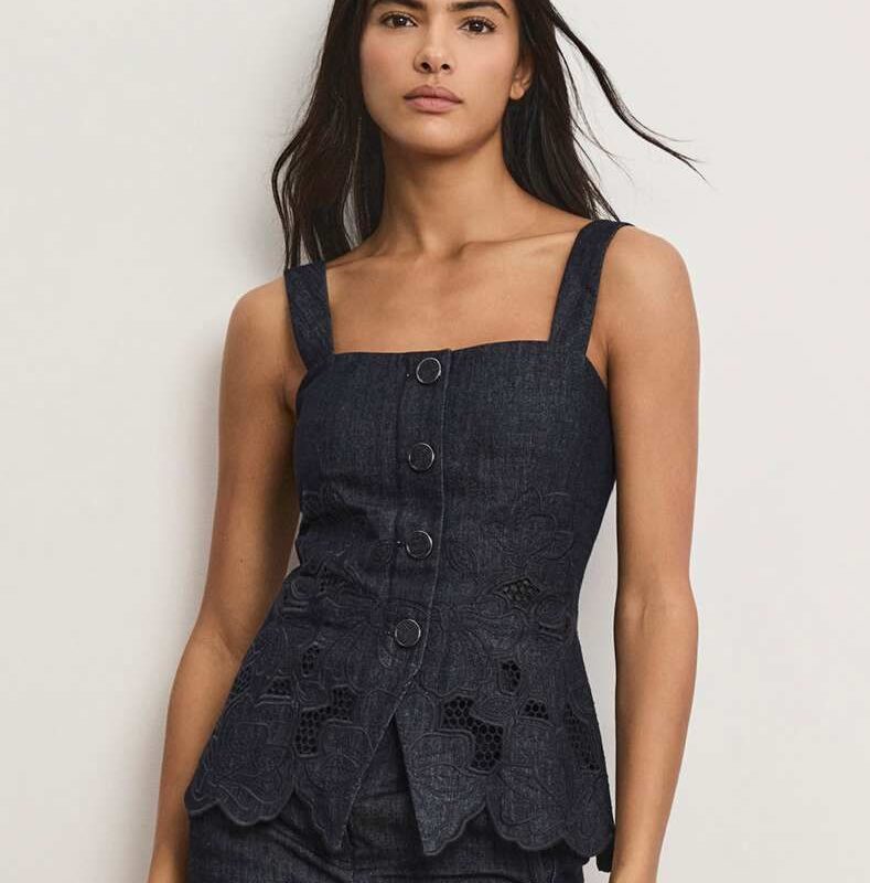 Mirielle Eyelet Tank Top – Veronica Beard