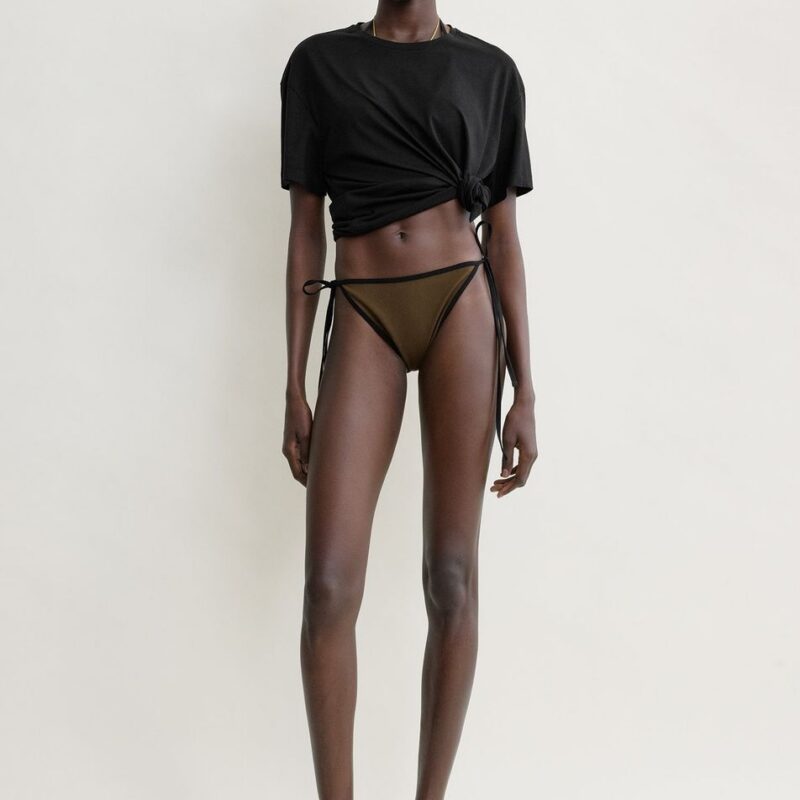 Stripe tie bikini bottoms walnut – Toteme - INT