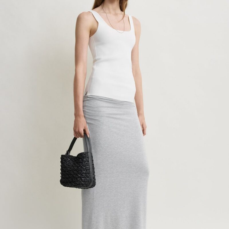 Draped jersey skirt pale grey mélange – Toteme - INT